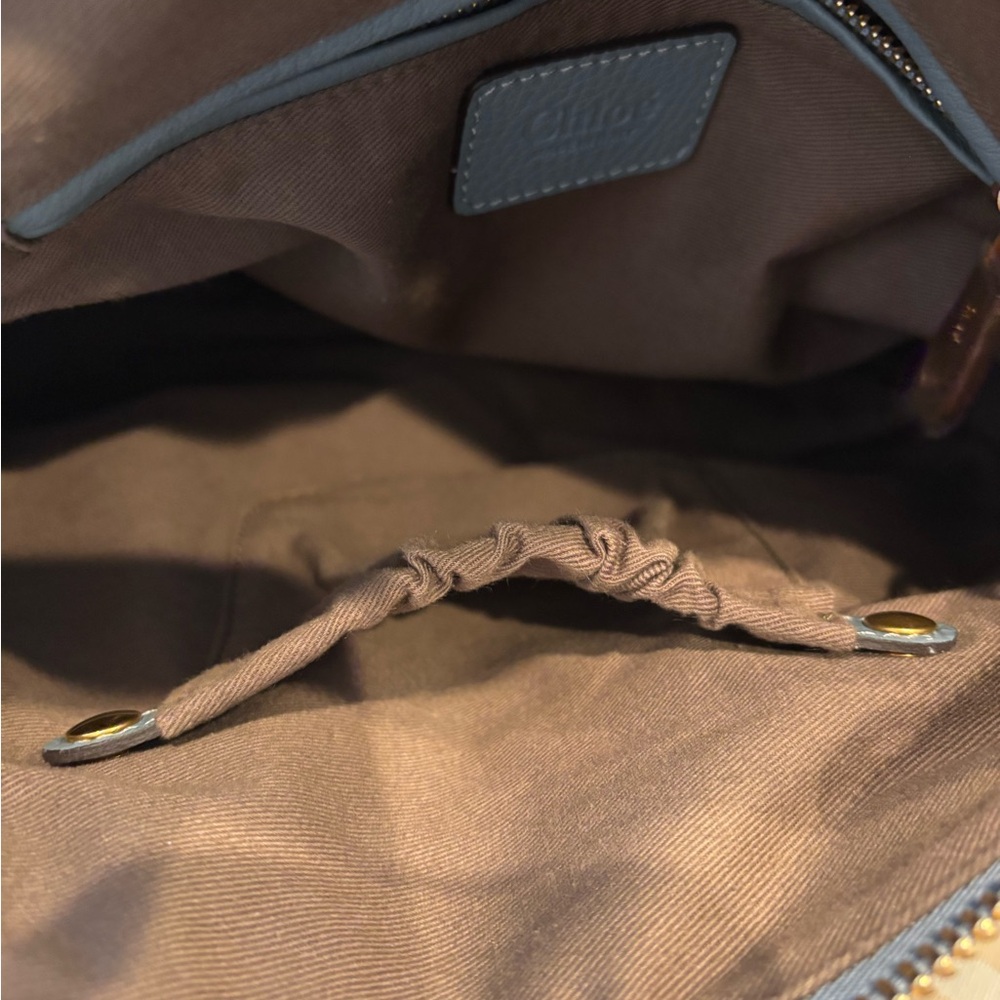 Chloe Marcie Leather Satchel Cloud Blue - Picture 13 of 13